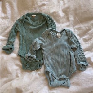Kate Quinn long sleeve ribbed onesies blue